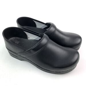 Dansko Professional Box Clogs Women's EU 43 US 12 Black Leather Slip On